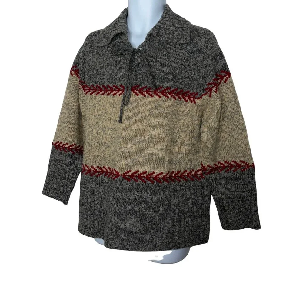 Eddie Bauer Vintage Y2K 100% Lambswool Christmas Holiday Pullover Sweater M - Picture 5 of 10